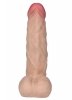 Miękki realistyczny wibrator rotacje dildo z jądrami na pilota 19cm